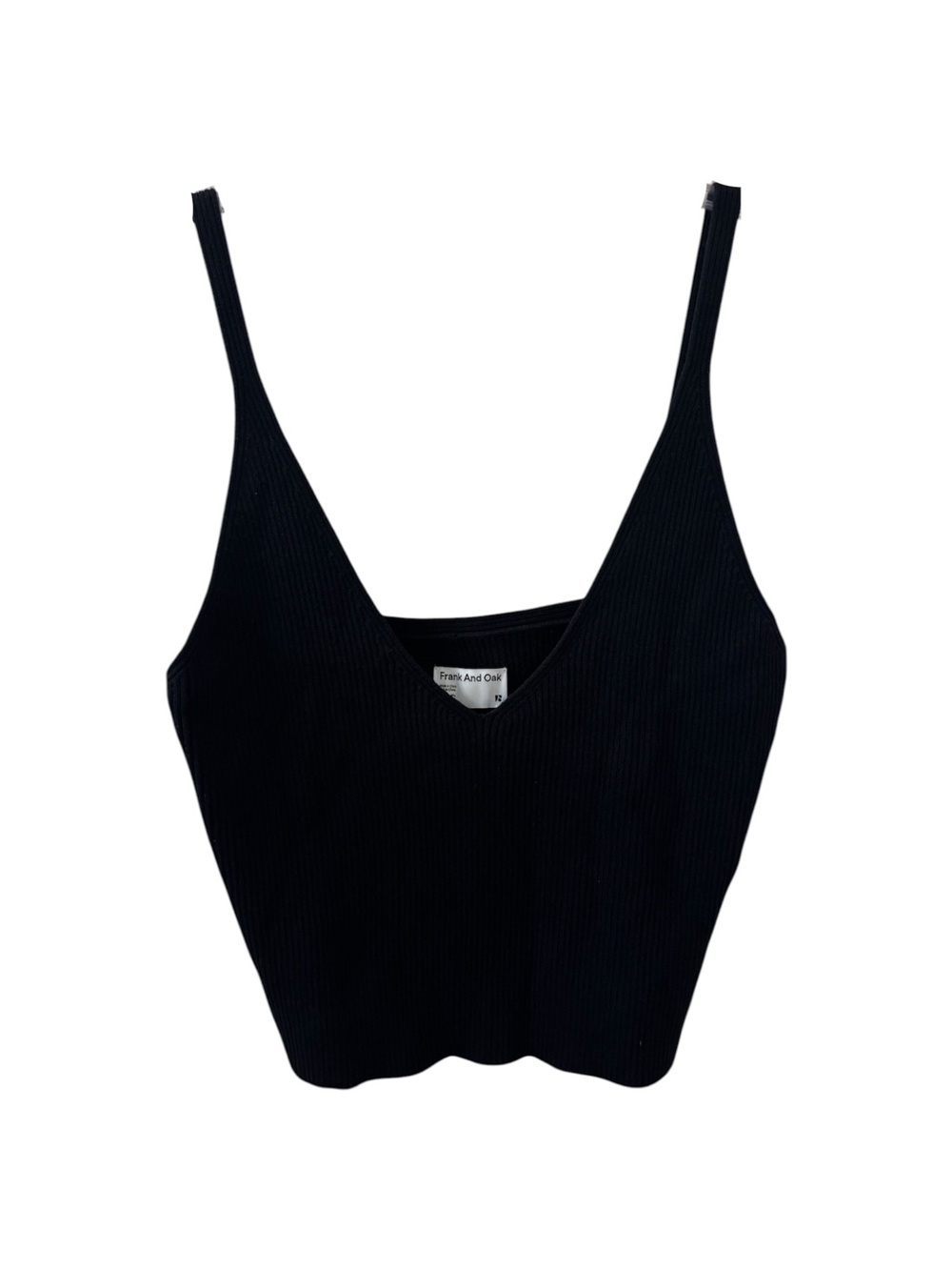 NWT Frank & Oak V-Neck Ribbed Knit Cropped Tank Top Womenโs Size Large
